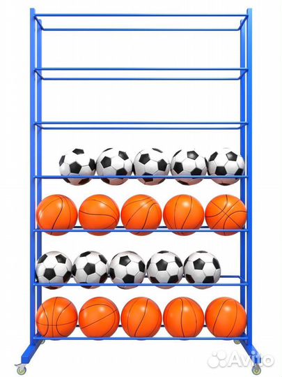 Стеллаж для мячей односторонний 200х160х35 на 42ш