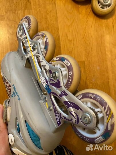 Ролики re: action раздвижные белые