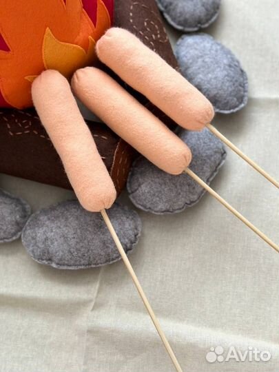 Костёр из фетра. Интерьерный