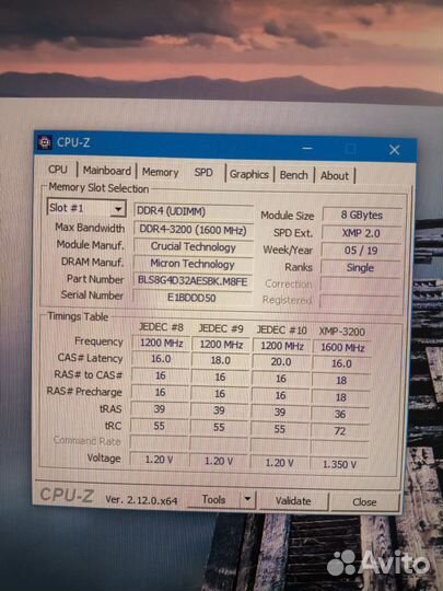 Ram ddr4 Crucial ballistix 16gb (8+8) 3200mhz Cl16