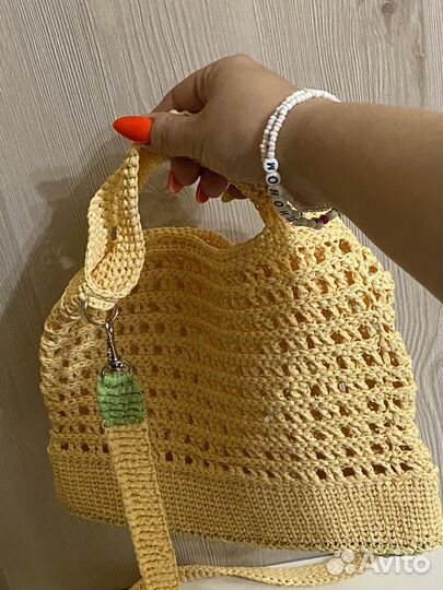 Сумка из рафии ручной работы