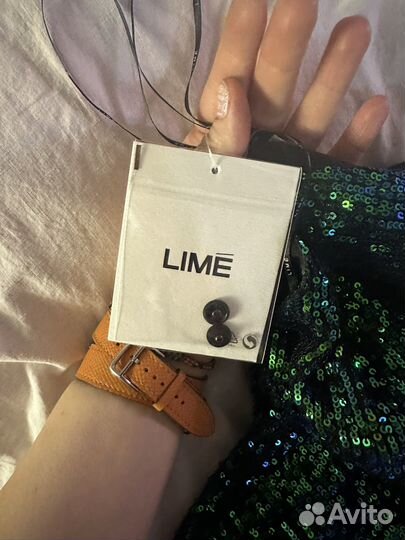 Блузка нарядная lime зеленая с паетками