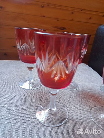 Фужеры цветной хрусталь 15см