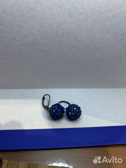 Сережки шарики блестящие