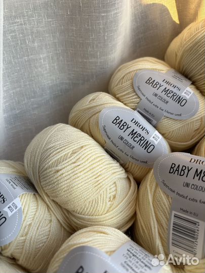 Пряжа Baby Merino uni color,03 светло-желтый