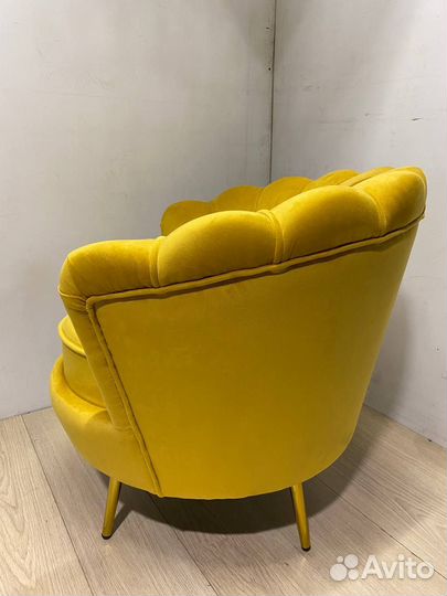 Дизайнерское кресло ракушка Pearl yellow желтый