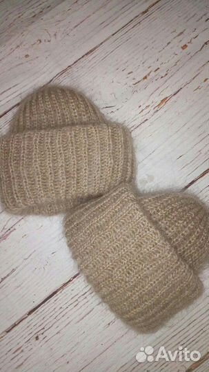 Мохеровые шапки Такори. 2 отворота. размер: 56-58