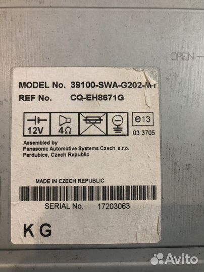 Штатная магнитола Honda C-RV 3