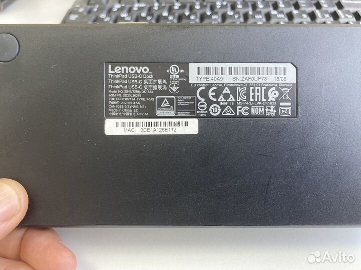 Док станция lenovo thinkpad usb c dock