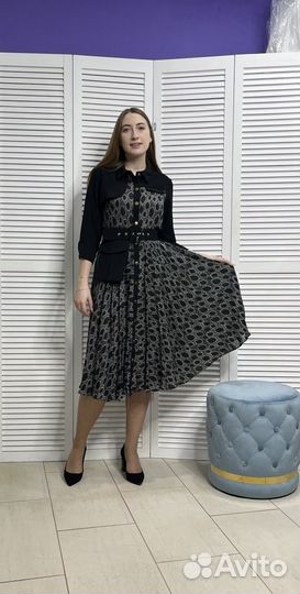 Платье рубашка женское новое шифоновое черное 42