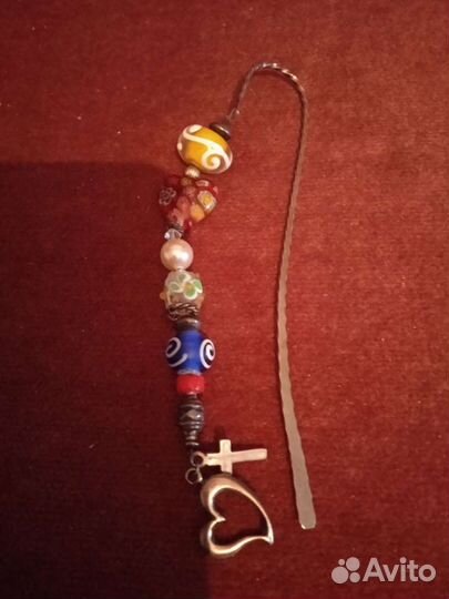 Закладка для книг серебро муранское стекло винтаж