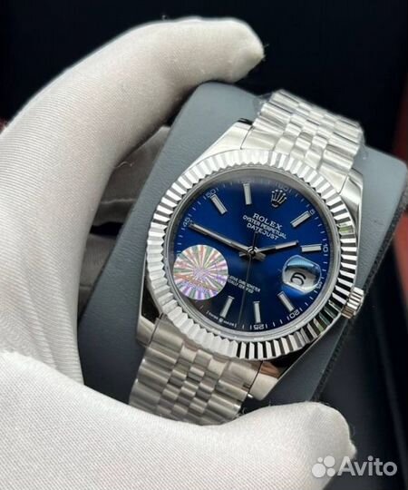 Rolex Datejust steel blue часы