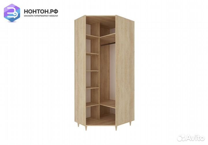 Шкаф угловой Киото дуб небраска / бетон темный