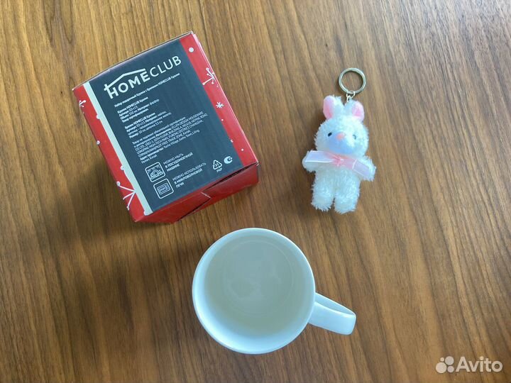 Кружка с брелоком кролик фарфор 350мл