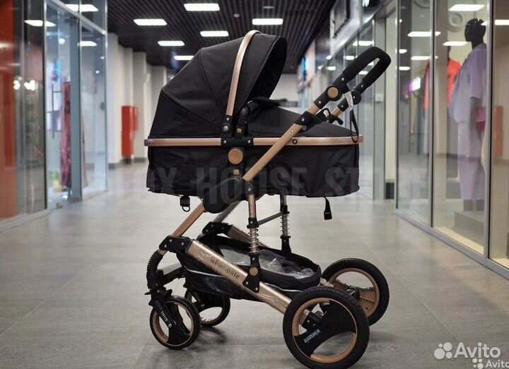 Коляска трансформер Wisesonle черный 3в1