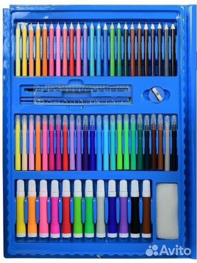 Художественный набор 208 предметов, голубой