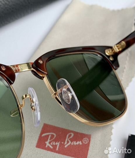 Очки ray ban clubmaster зеленые