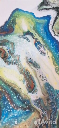 Абстракция, мифическое дно, акрил на холсте