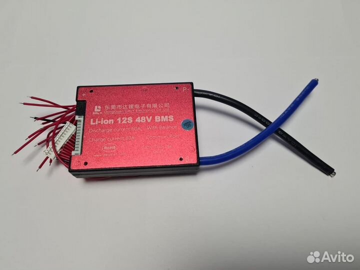 Плата контроля BMS Li-ion 12S 48V 60A