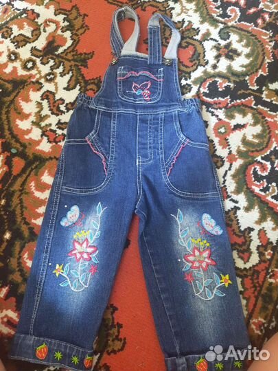 Джинсовый комбинезон для девочки 86 92