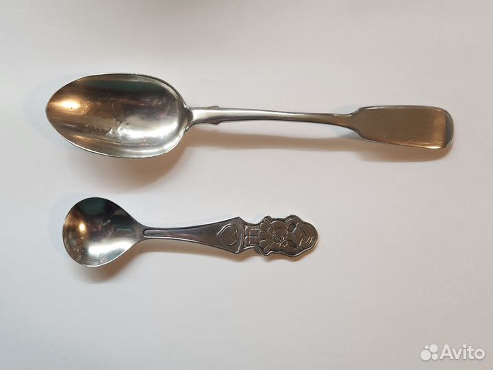 Столовая и детская ложка.Серебро