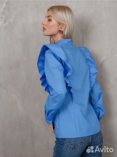 Блузка рубашка с воланами