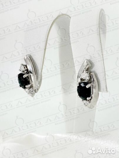 Золотые серьги с сапфирами 585 / 6.06 гр