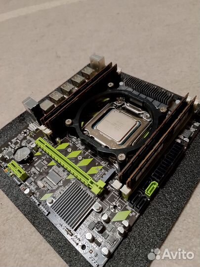 Комплект intel Xeon E5-2630V2 +мат.плата+озу+охлад