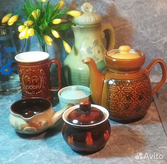 Чайник, ковш, кувшин, горшок керамика СССР
