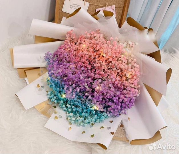 Букеты Гипсофилы Разные Цвета Свежие Пышные