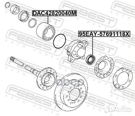 Подшипник ступичный задний DAC42820040M Febest