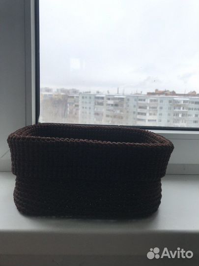 Вязаная корзина в стиле IKEA