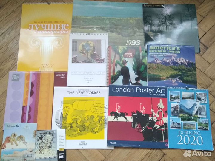 Настенные календари 75-2020 гг,этикетки