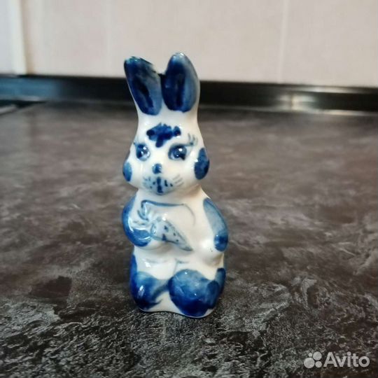 Кролик - заяц. Гжель. Винтаж