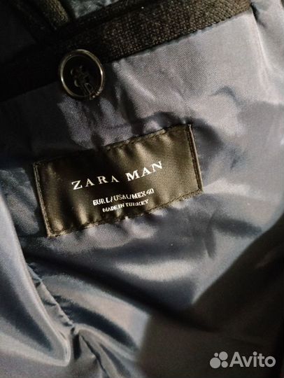 Пиджак мужской zara черный 48