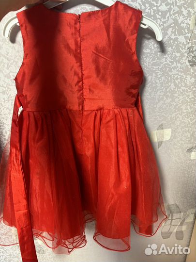 Нарядное платье красное для девочки 98 104