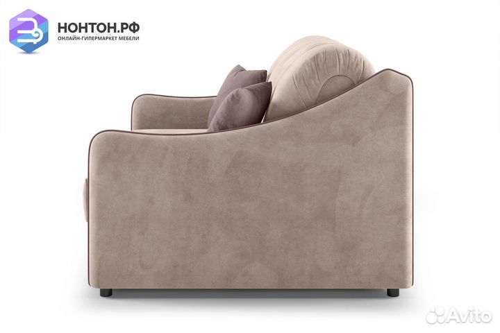 Диван аккордеон Эско бежевый / коричневый