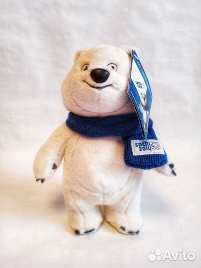 Олимпийский мишка белый 25 см Сочи 2014