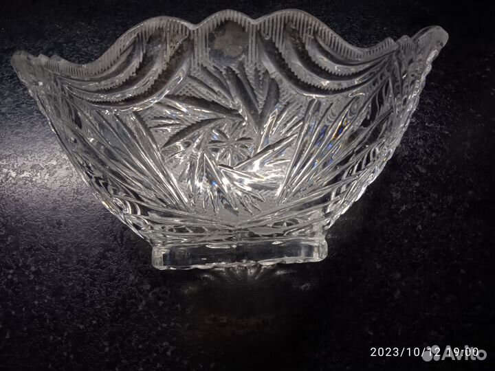 Ваза-ладья, хрусталь СССР