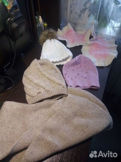 Шапки, шарф и снуд шерстяные