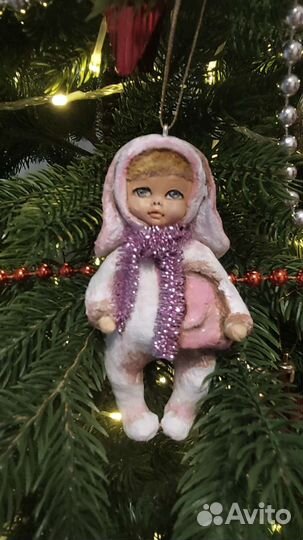 Елочная игрушка Зайка