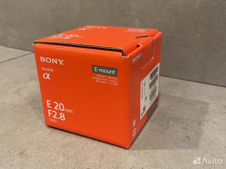 Sony 20mm f/2.8 E (SEL-20F28) Новый-Гарантия
