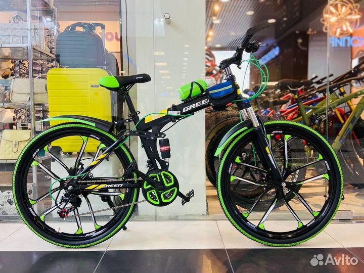Складной велосипед на дисках Green 26'' зеленый