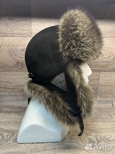 Шапка ушанка енот