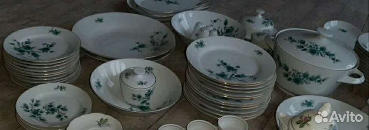 Немецкий,Старинный набор Kahla 50 шт.фарфор