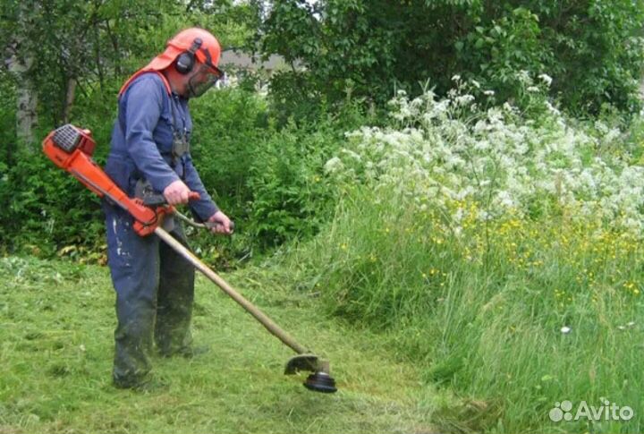 Покос травы, спил деревьев, стрижка кустарников