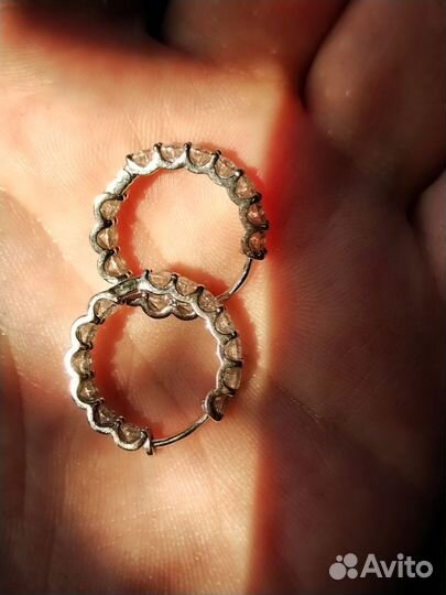 Серьги Конго с бриллиантами муассанитами