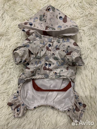 Дождевик для собаки со светоотражающей лентой