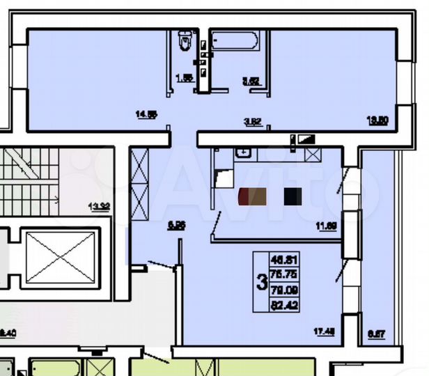 3-к. квартира, 82 м², 8/10 эт.