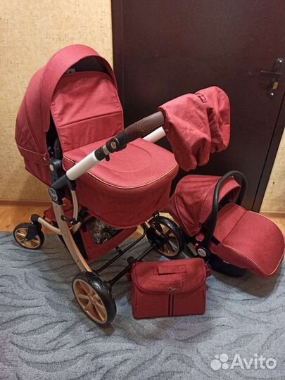 Dalux 608 Коляска 3в1 новая бордовый цвет